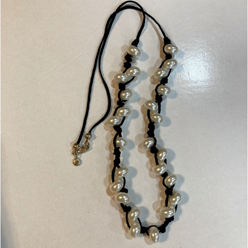 J Crew Knotted Faux Pearl 16” Necklace